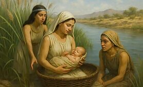 moses_mother_put_her_baby_on_the_river_to_float_and_swim_with_the_flow_of_water_of_the_1746305918644