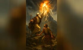 Moses_ascending_Mount_Sinai_to_receive_the_Ten_Commandments_Moses_is_climbing_a_steep__1746640780901