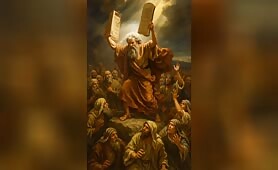 Moses_receiving_the_second_set_of_tablets_from_amoment_when_Moses_breaks_the_stone_tabl1746641644960