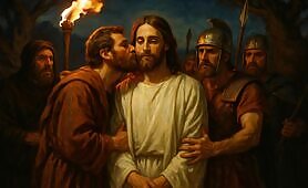 esus_stands_calmly_in_the_center__dressed_in_a_white_robe__symbolizing_purity_and_innoc1747913854243