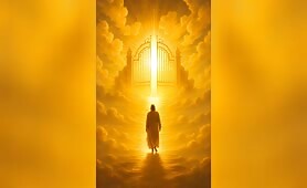 man_slowly_walking_to_the_gates_of_heaven_who_starts_to_open_and_glow_while_sky_looks_n1747945468089