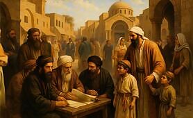 3_men_study_from_book_while_men_on_background_talking_and_wondering_while_on_the_right_1748592971804