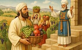 Israelite_men_and_women_holding_baskets_filled_with_the_seven_species__grapes__figs__po1748784371816