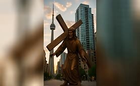 Jesus__Cast_in_bronze__wearing_a_robe_and_a_crown_of_thorns__his_face_expressing_sorrow1748826229368