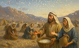 Manna_from_Heaven___Biblical_Scene_Description___In_this_traditional_painting__set_in_t1749041392953