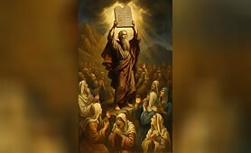 Moses_walks_downmountai__with_the_torah_in_his_hands_and_oresents_it_to_the_people_of_i1748784203303