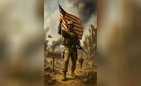 Soldier_waving_flag_happily_while_background_looks_natural_1748993721818
