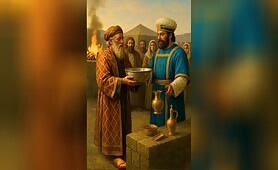 __An_elderly_tribal_leader__clothed_in_a_richly_patterned_red_robe_and_turban__presents1748951016919