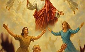 esus_Christ_is_shown_descending_in_radiant_glory_from_the_clouds__arms_extended_with_a_1748744633368