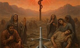 The_image_portrays_the_biblical_scene_of_the_Bronze_Serpent_from_Numbers_21__In_the_cen1749045628311