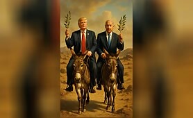 2_man_ride_on_donkeya_with_leaves_plant_showing_peace_sign1750164488041