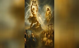Moses_holds_the_torah_high_and_goves_hit_to_jesus_rasing_the_torah_up_to_the_christian_1750254902890
