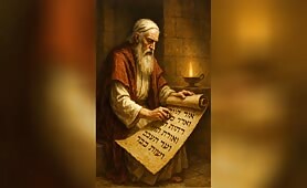 Title___Ancient_Wisdom___Reading_the_Sacred_Scrolls_Description__A_timeless_image_of_de1751152795214