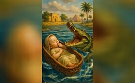moses escapes by small boat from israel to Egypt